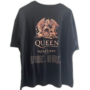 Queen Band The Rhapsody Tour Cities 2023 Adam Lambert Black T-Shirt Mens Sz XL.